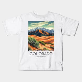 A Vintage Travel Illustration of the Great Sand Dunes National Park - Colorado - US Kids T-Shirt